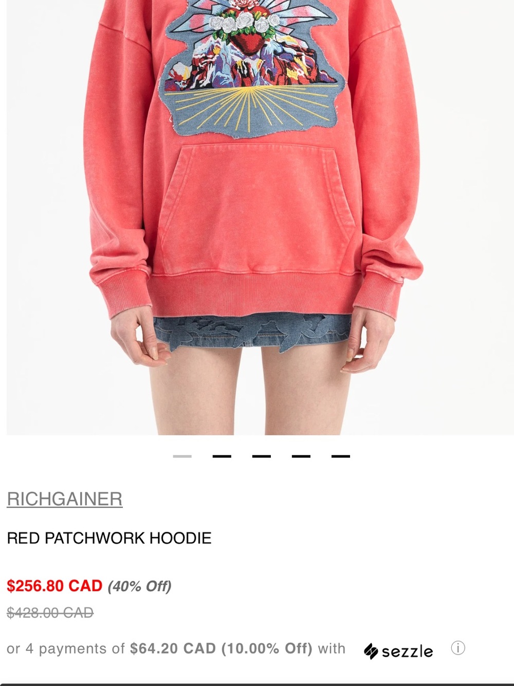 NWT RICHGAINER Patchwork Hoodie - Picture 3 of 16